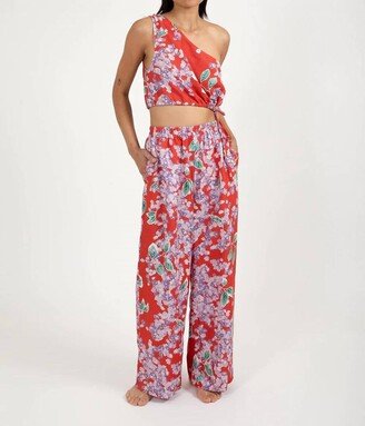 Isle Floral Wide Leg Pants In Red