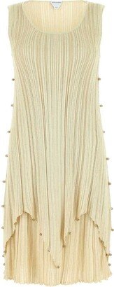 Embellished Pleated Mini Dress