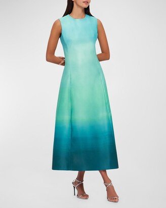 LEO LIN Cleo Sleeveless A-Line Ombre Midi Dress