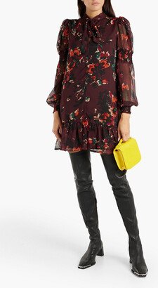 Yasmine floral-print georgette mini dress