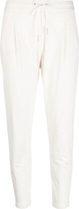 Cropped-Leg Cotton Track Pants