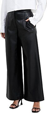 Crolenda Faux Leather Pleated Pants