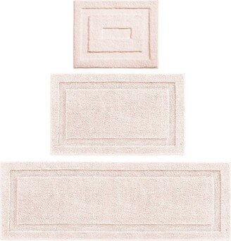 mDesign Microfiber Polyester Bathroom Rugs for Indoor Bath, Set of 3 - Lt. Pink