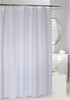 Basketweave Shower Curtain White