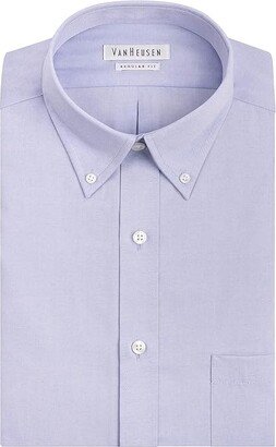 Men's Dress Shirt Regular Fit Pinpoint Solid (Blue) Men's Long Sleeve Button Up