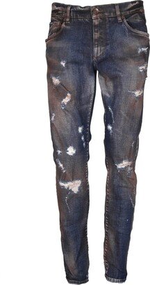 Slim Jeans With Sandblasted Effect