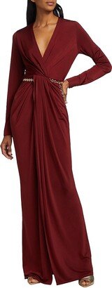 Thea Twist Front Column Gown