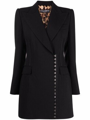 Side-Fastening Virgin Wool Coat