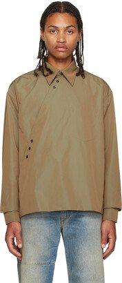 T/SEHNE Khaki Fold-Up Shirt