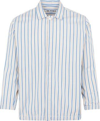 Striped Concealed Fastened Shirt