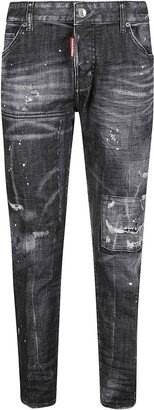 Straight-Leg Distressed Skinny Jeans-AA