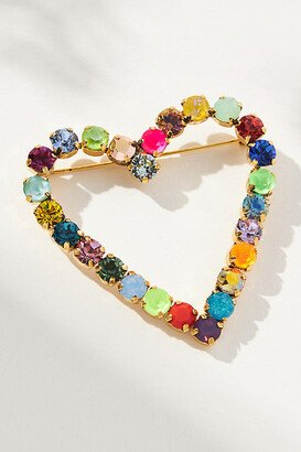 Tova Multicolor Heart Brooch