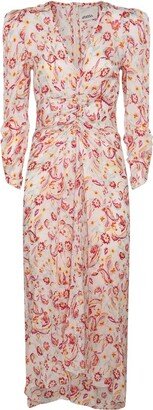 Ruched Floral Printed Dress