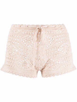 Laine wool crochet shorts