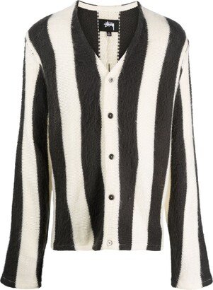 Striped Brushed Cardigan