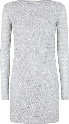 Zig-Zag Woven Long Sleeved Dress