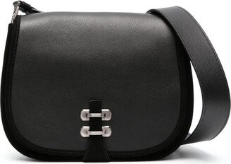 Slide-Lock Leather Crossbody Bag