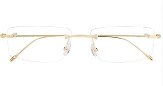 Rimless Rectangular Frame Glasses-AC