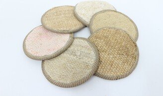 Woven Coaster, Kilim Kitchen Decor, Drink Table Rug 5x5 Gift Set Of Six, Beer 341