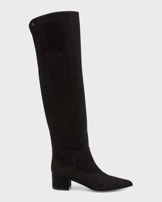 Slouchy Suede Over-The-Knee Boots