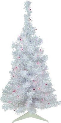 Northlight 3' Pre-lit Rockport White Pine Artificial Christmas Tree, Purple Lights