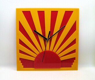 Handmade, Sunrise Art Deco Style Wall Clock, 1920's, 1930's, Usa