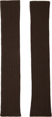 Brown Ribbed Arm Warmers