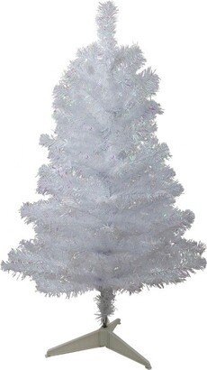 Northlight 3' White Iridescent Pine Artificial Christmas Tree - Unlit