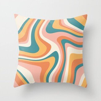 Abstract Wavy Stripes LXIII Throw Pillow