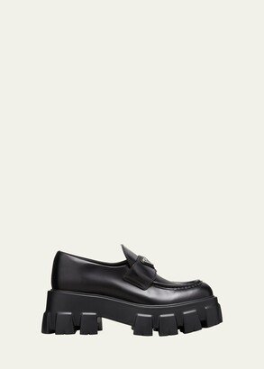 Monolith Leather Logo Platform Loafers