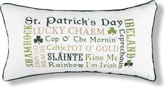 12 x 24 Irish Font Embroidered Throw Pillow St. Patrick's Day Themed