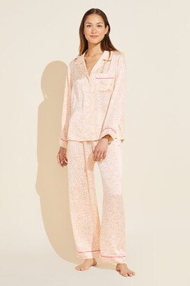 Inez Washable Silk Printed Long PJ Set-AB