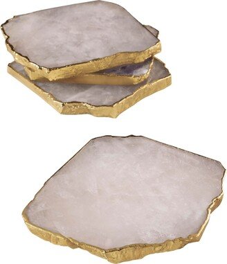 Gauri Kohli Dazzle Rose Quartz Coasters, Set of 4