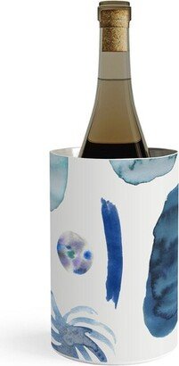 Ninola Design Blue Minimal Strokes Abstract Wine Chiller