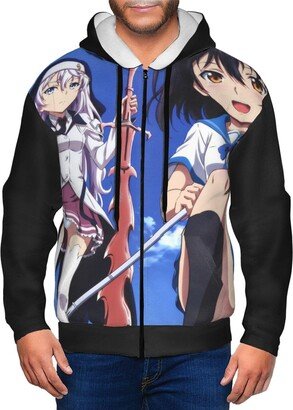 Akkis Strike Anime The Blood Hoodie Sweatshirt Top Men'S Youth Fashion Full Zip Hoodie Medium Black