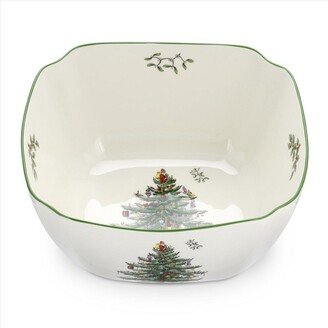 Christmas Tree Large Square Serving Bowl - 10 Inch