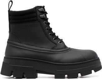 lace-up combat Chelsea boots