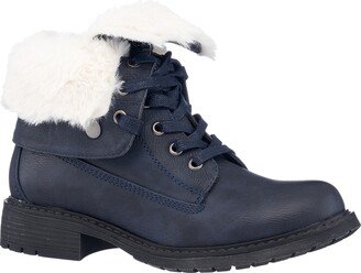 GOOD CHOICE NEW YORK Trudie Faux Fur Detail Combat Ankle Boot