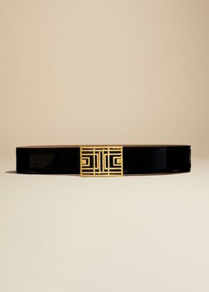 The x Elhanati Wide Belt in Black with Gold