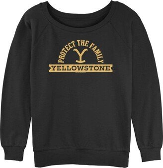 Women's Y Yellowstone Protect The Family Junior's Raglan Pullover with Coverstitch