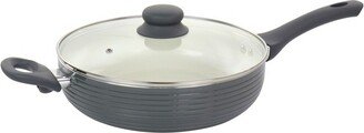 3.5 Quart Nonstick Aluminum Saute Pan with Lid in Gray