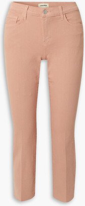 Sada frayed cropped high-rise slim-leg jeans