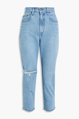 Frankie cropped distressed high-rise slim-leg jeans