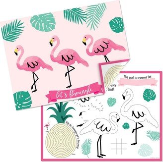 Big Dot Of Happiness Pink Flamingo - Paper Coloring Sheets - Activity Placemats - Set of 16