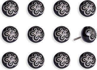 KNOB IT 12-Piece Hand Painted Ceramic & Metal Knob Set