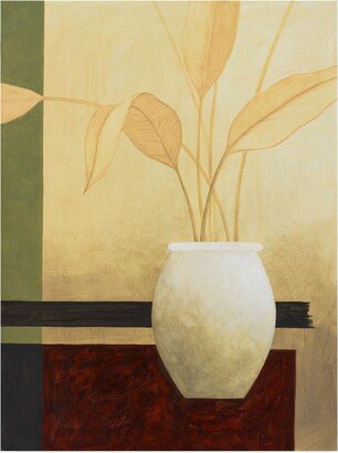 Pablo Esteban White Vase with Small Leaves Canvas Art - 27