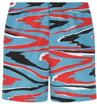 Camouflage Printed Elasticated Waistband Swim Shorts