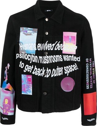 MSFTSrep Graphic-Print Denim Jacket