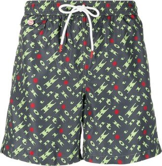 Logo-Print Swim Shorts-AU