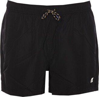 Logo-Patch Drawstring Swim Shorts-AC